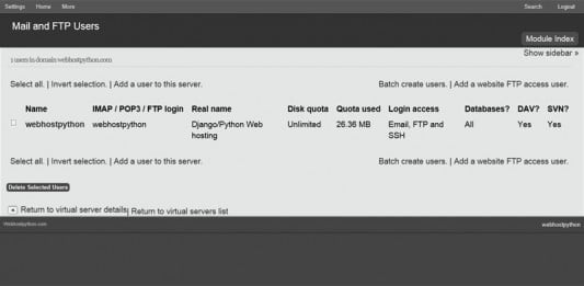 How to create an email account using our Python/Django Control Panel