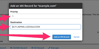 How to configure MX records for Google mail G Suite (cPanel)