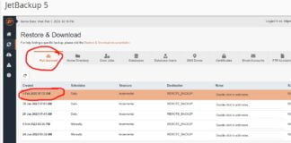 How to restore your a backup in Jetbackup